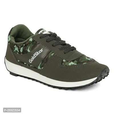 Stylish Green Synthetic Solid Walking Shoes For Men
