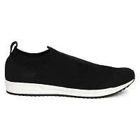 Stylish Black Synthetic Solid Walking Shoes For Men-thumb3