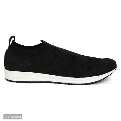 Stylish Black Synthetic Solid Walking Shoes For Men-thumb4