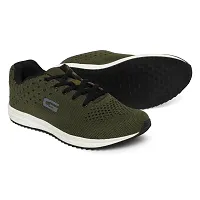 Stylish Olive Synthetic Solid Walking Shoes For Men-thumb2