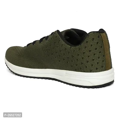 Stylish Olive Synthetic Solid Walking Shoes For Men-thumb5