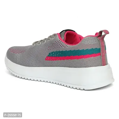 Stylish Grey Mesh Solid Running Shoes For Women-thumb3