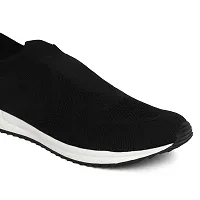 Stylish Black Synthetic Solid Walking Shoes For Men-thumb1
