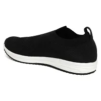 Stylish Black Synthetic Solid Walking Shoes For Men-thumb4