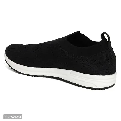 Stylish Black Synthetic Solid Walking Shoes For Men-thumb5