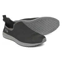 Stylish Grey Synthetic Solid Walking Shoes For Men-thumb2
