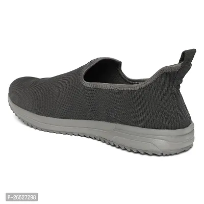 Stylish Grey Synthetic Solid Walking Shoes For Men-thumb5