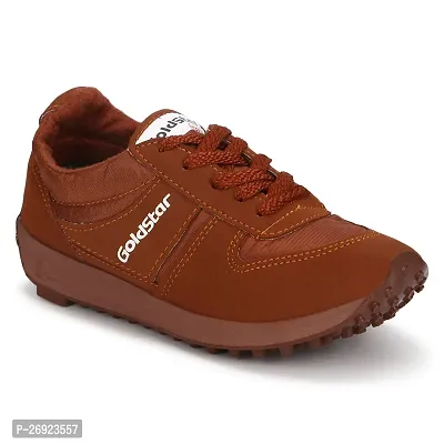 Stylish Brown Synthetic Solid Walking Shoes For Men