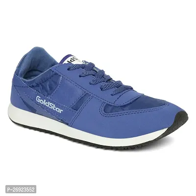 Stylish Blue Synthetic Solid Walking Shoes For Men