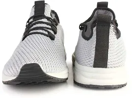 Stylish Grey Flyknit Colourblocked Walking Shoes For Men-thumb1