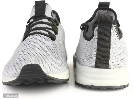 Stylish Grey Flyknit Colourblocked Walking Shoes For Men-thumb2