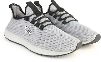 Stylish Grey Flyknit Colourblocked Walking Shoes For Men-thumb4