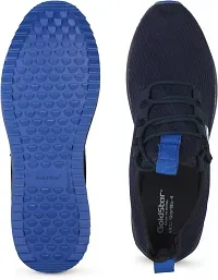 Stylish Navy Blue Flyknit Colourblocked Walking Shoes For Men-thumb1