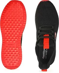 Stylish Black Flyknit Colourblocked Walking Shoes For Men-thumb1