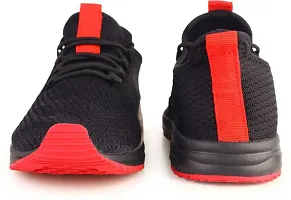 Stylish Black Flyknit Colourblocked Walking Shoes For Men-thumb2