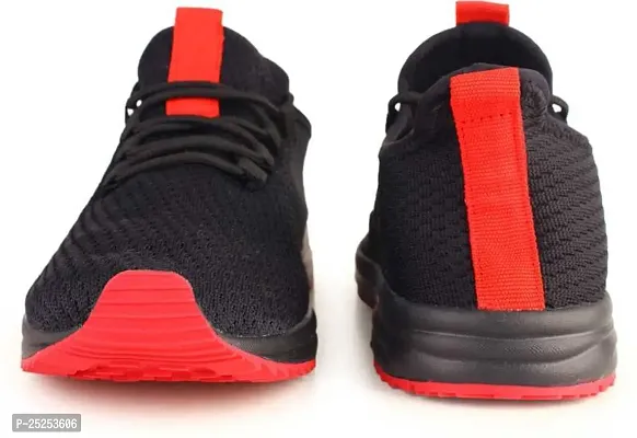 Stylish Black Flyknit Colourblocked Walking Shoes For Men-thumb3