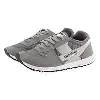 Stylish Grey Synthetic Colourblocked Walking Shoes For Men-thumb2