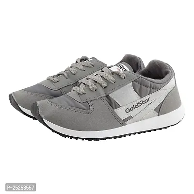 Stylish Grey Synthetic Colourblocked Walking Shoes For Men-thumb3