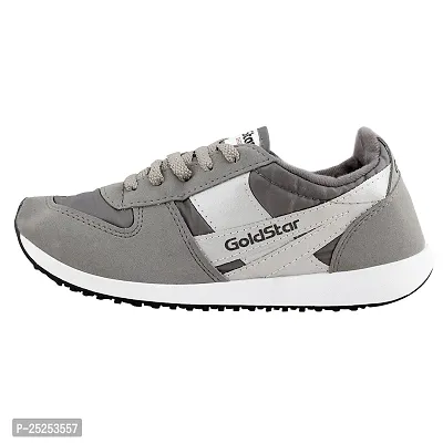 Stylish Grey Synthetic Colourblocked Walking Shoes For Men-thumb4
