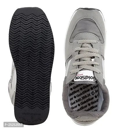 Stylish Grey Synthetic Colourblocked Walking Shoes For Men-thumb5