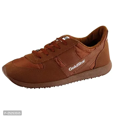 Stylish Brown Synthetic Colourblocked Walking Shoes For Men