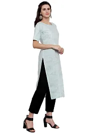 Aarsha Sky Blue Cotton Round Neck Women's Kurti-thumb1