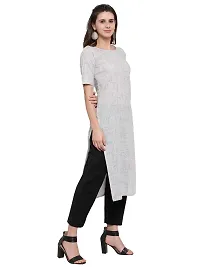 Aarsha Grey Cotton Round Neck Women's Kurti-thumb1