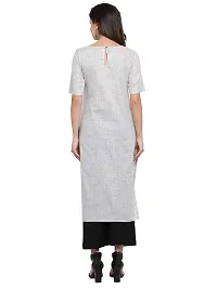 Aarsha Grey Cotton Round Neck Women's Kurti-thumb3