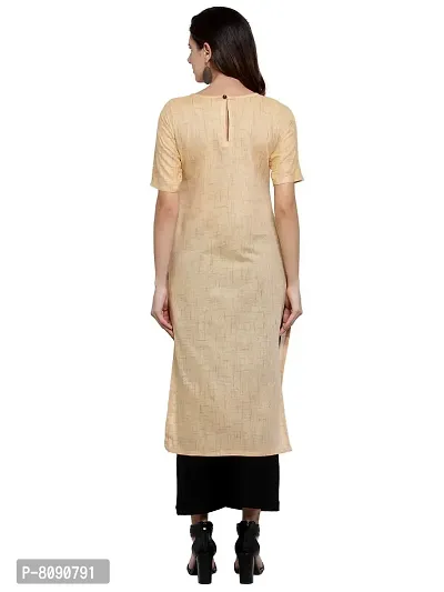 Aarsha Yellow Cotton Round Neck Women's Kurti-thumb4