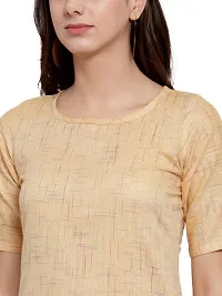 Aarsha Yellow Cotton Round Neck Women's Kurti-thumb4