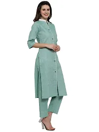 Aarsha Turquoise Collar Women Cotton Kurti with Trousers(XS TO 7XL)-thumb1