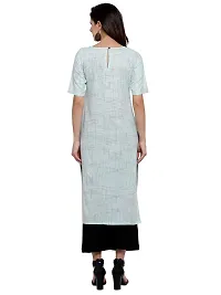 Aarsha Sky Blue Cotton Round Neck Women's Kurti-thumb3