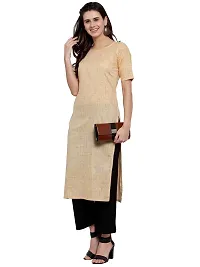 Aarsha Yellow Cotton Round Neck Women's Kurti-thumb2