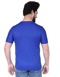 Reliable Blue Polycotton Solid T-Shirt For Men-thumb2