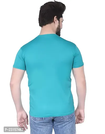 Reliable Green Polycotton Solid T-Shirt For Men-thumb2