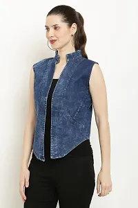 WOMEN SLEEVE LESS DENIM JACKET-thumb1