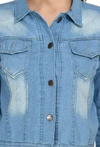 Classic Denim Solid Jacket for Women-thumb2