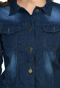 Classic Denim Solid Jacket for Women-thumb2