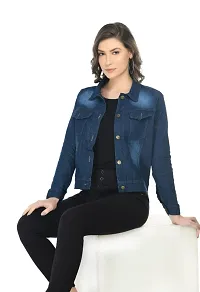 Classic Denim Solid Jacket for Women-thumb1