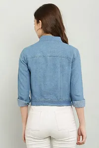 Classic Denim Solid Jacket for Women-thumb3