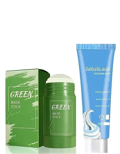 Best Quality Green Tea Purifying Clay Stick Mask With Skin Care Essential Combo