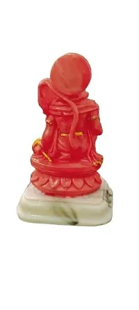 Marble dust Hanuman Ji Ki Murti in Blessing Posture with Gada Sitting 10cmx6cmx4cm-thumb1