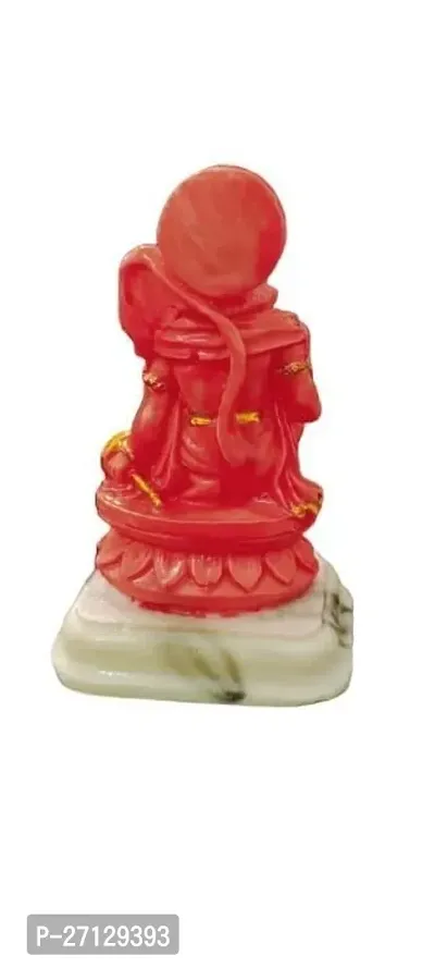 Marble dust Hanuman Ji Ki Murti in Blessing Posture with Gada Sitting 10cmx6cmx4cm-thumb2