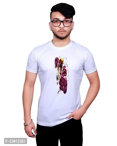 Reliable Round Neck Graphic Printed White T-Shirt-thumb0