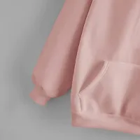 Peach Fleece Solid Sweaters For Women-thumb3