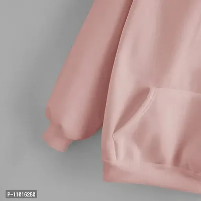Peach Fleece Solid Sweaters For Women-thumb4