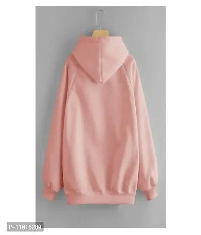 Peach Fleece Solid Sweaters For Women-thumb2