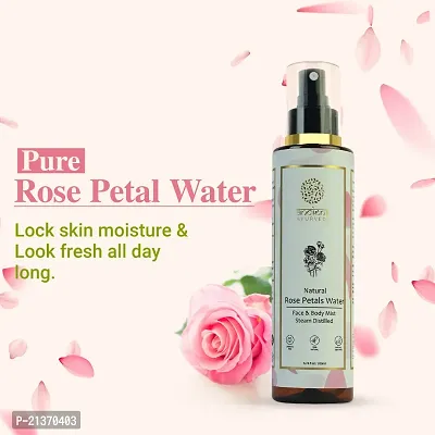 Natural Rose Petal Water Face  Body Mist Steam Distilled- 200 ML-thumb4