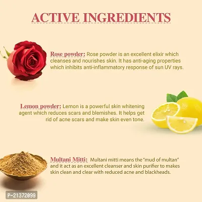 Rose Lemon Herbal Facial Ubtan Face Pack- 150 GM-thumb2