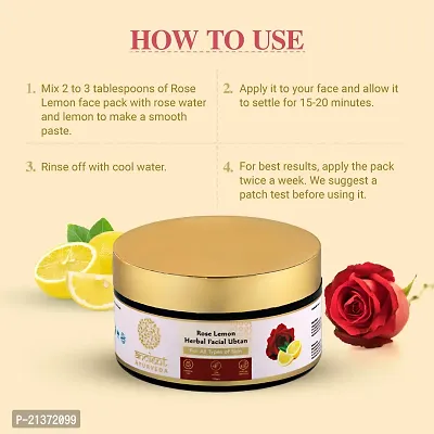 Rose Lemon Herbal Facial Ubtan Face Pack- 150 GM-thumb3